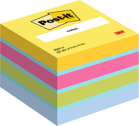 Memoblok Post-it® Assortiment 3M 51x51mm gemengd kleuren