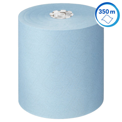 Scott Essential blauwe papieren rolhanddoek 1-laags, 6 x 350 m - 3