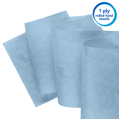 Scott Essential blauwe papieren rolhanddoek 1-laags, 6 x 350 m - 5