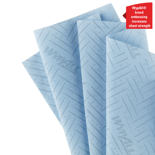 Poetsrol WypAll 6223 L10 1-laags blauw 163 m