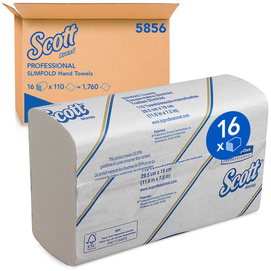 Scott Slimfold papieren handdoek wit 1-laags, 16 wikkels