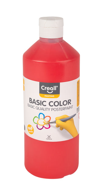 Creall Basic Lichtrood Plakkaatverf op waterbasis 500ml