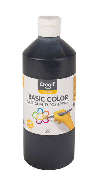 Creall Basic Zwart Plakkaatverf op waterbasis 500ml