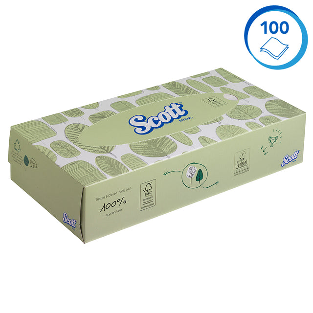 Scott Gezichtsdoekjes 2-laags Wit 21x100 (2100 vellen) - 3