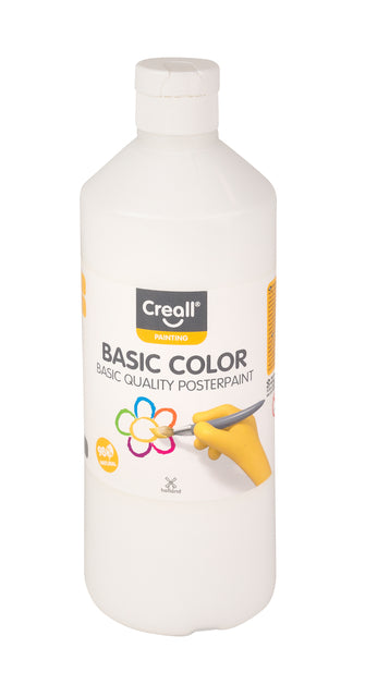 Plakkaatverf Creall basic wit 500ml op waterbasis