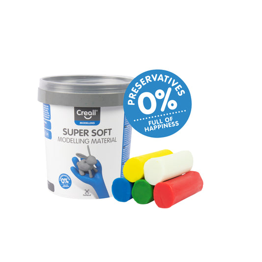 Creall Superzachte Boetseerklei 250g Rood, Blauw, Groen, Geel, Wit