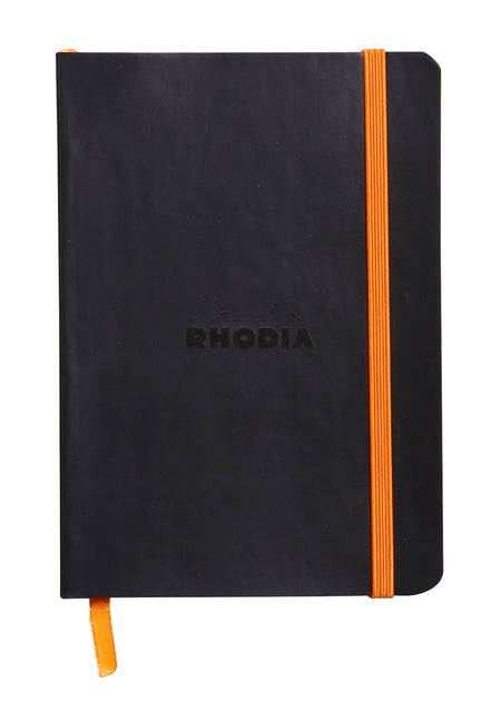 Notitieboek Rhodia A6, gelinieerd, 72 vel, zwart omslag