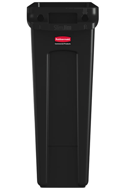 Rubbermaid Slim Jim VT afvalbak 87 liter zwart met handgrepen