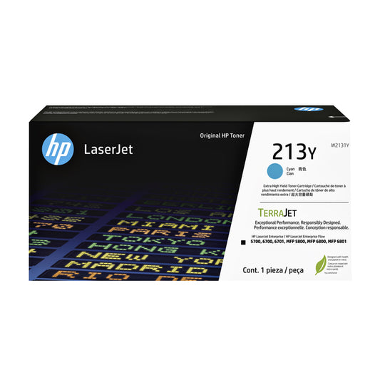 HP W2131Y 213Y Blauwe XL/HC Tonercartridge