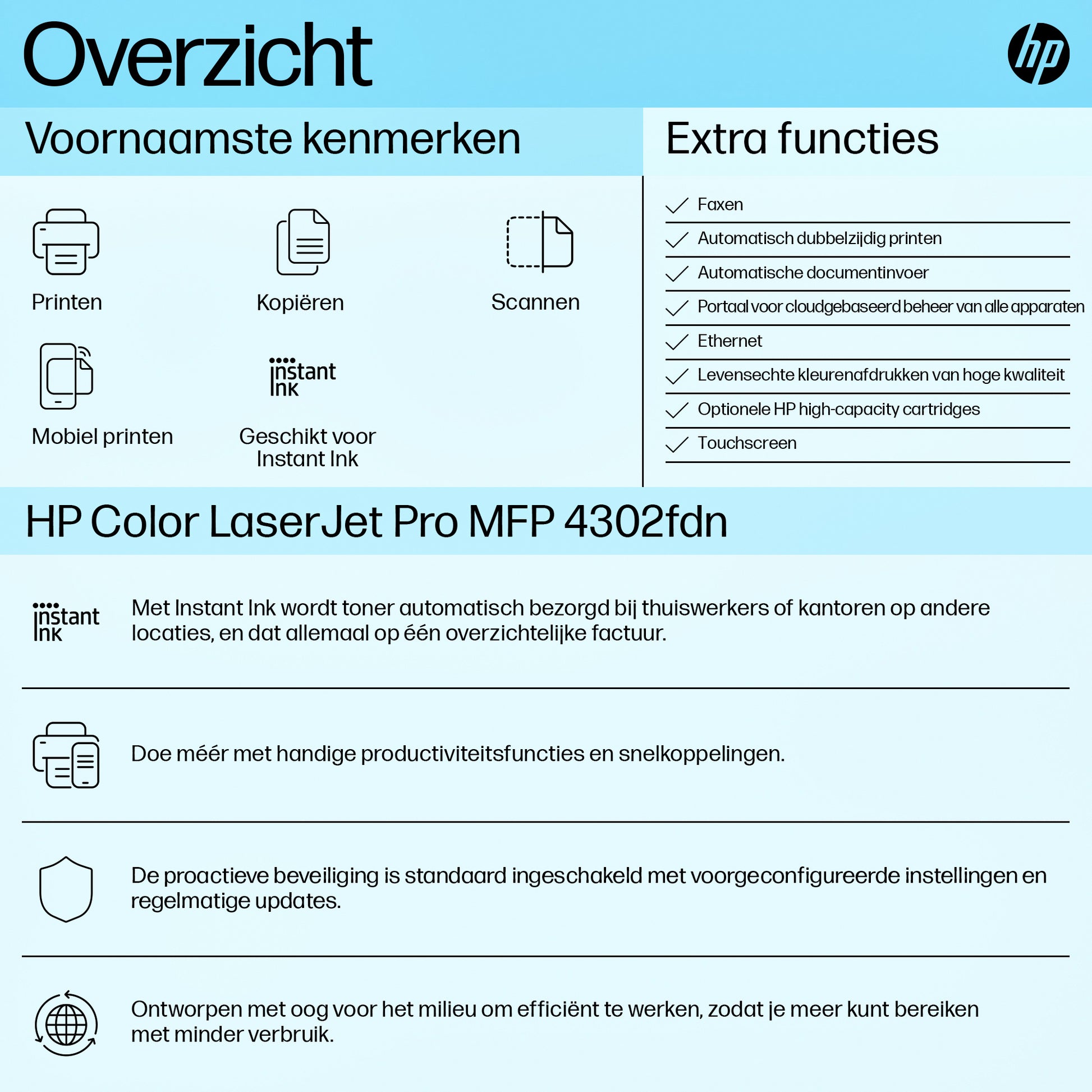 HP Color LaserJet 4302fdn Multifunctional Laserprinter - 3