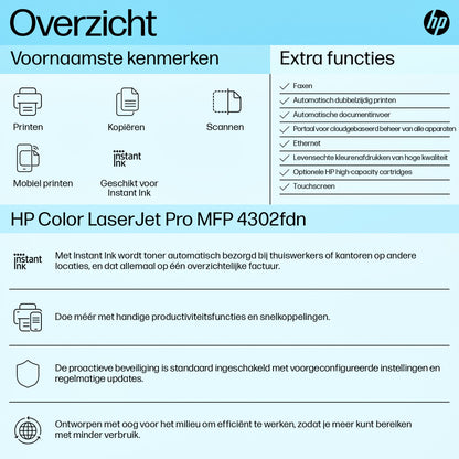 HP Color LaserJet 4302fdn Multifunctional Laserprinter - 3