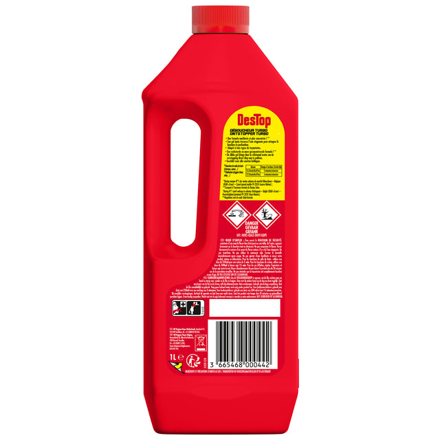 Destop Turbo Gel 1L Ontstoppingsmiddel met snelle werking - 2