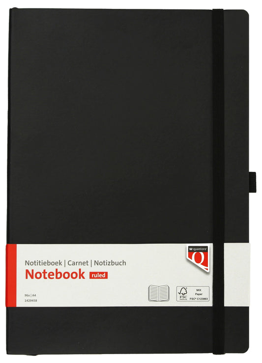 A4 Flexibel Notitieboek met Lijn 192 Pagina's Zwart