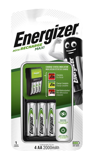 Energizer AA Batterij Oplader inclusief 4 Batterijen