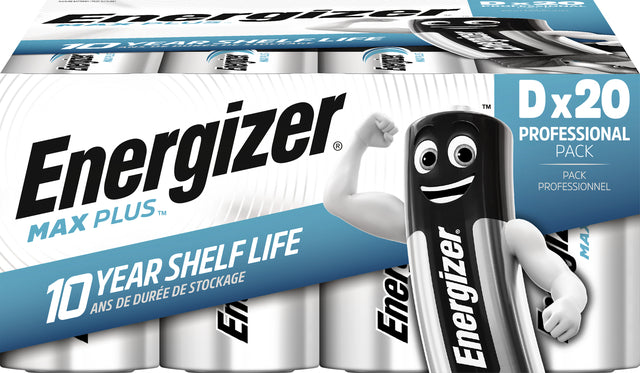 Energizer Max Plus D alkaline batterijen 20 stuks