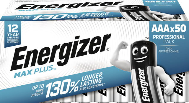 Energizer Max Plus AAA alkaline batterijen 50 stuks
