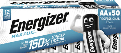 Energizer Max Plus AA Alkaline Batterijen 50 Stuks