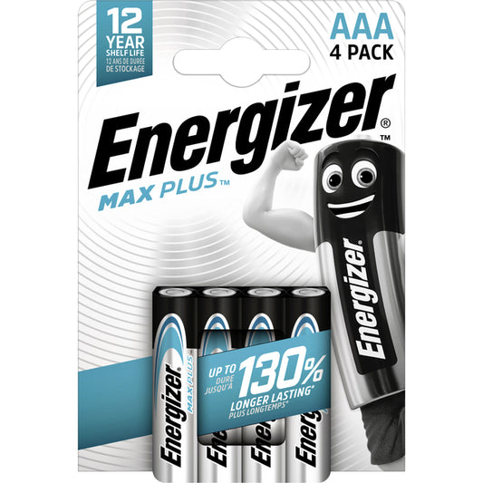 Energizer Max Plus AAA alkaline batterijen 4 stuks