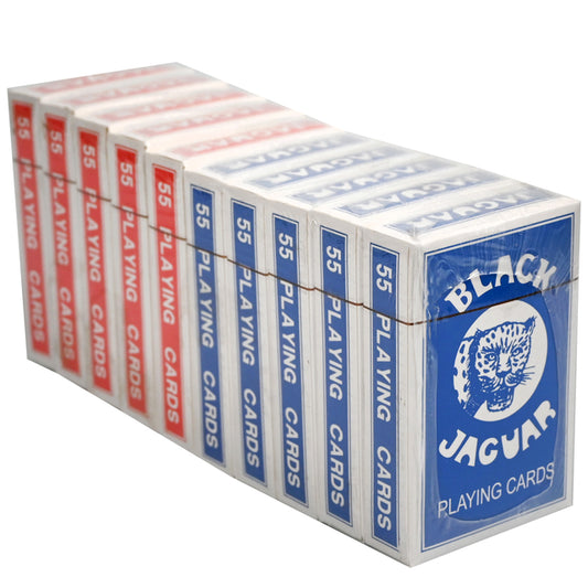 Sealed speelkaarten rood en blauw, 10 pakjes, 52 kaarten per set