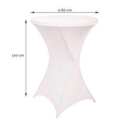 BRASQ Statafel 80cm met tafelrok, wit - 2