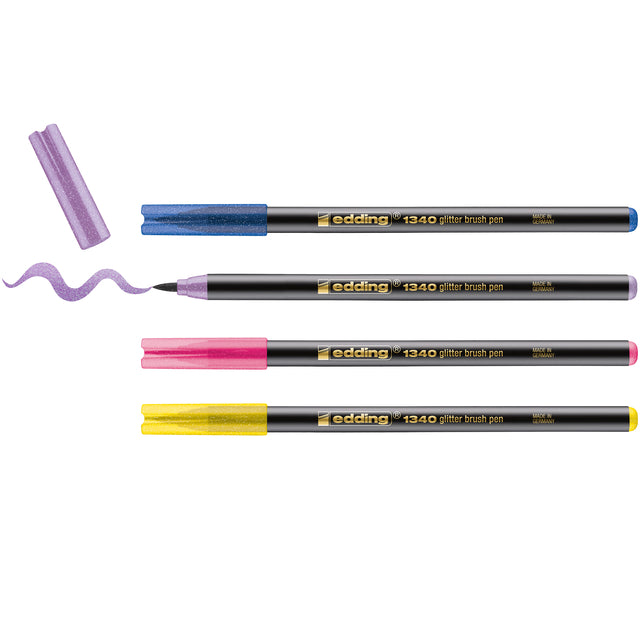 Edding Glitter Brushpens 4 stuks assorti - 2