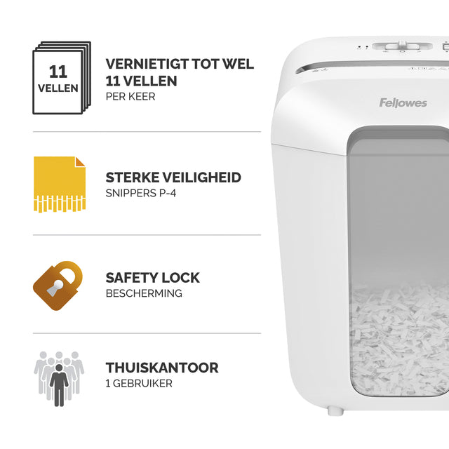 Fellowes LX70 Papiervernietiger 4x40mm wit - 3