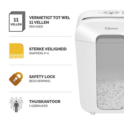 Fellowes LX70 Papiervernietiger 4x40mm wit - 3
