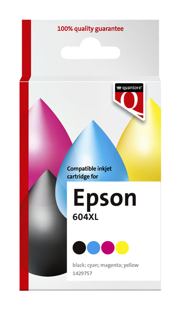 Inktcartridge Quantore Epson 604XL T10H94 Zwart+3Kleuren