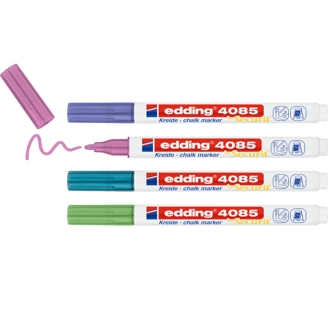 Krijtstift edding 4085 rond 1-2mm, metallic, assorti - 2
