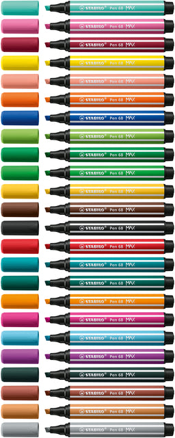 STABILO Pen 68 Max viltstift bruin, 24 kleuren, waterbasis - 3