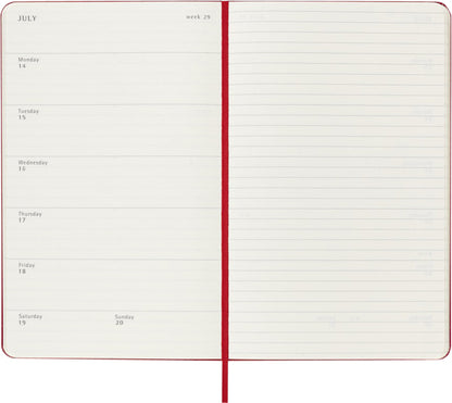 Agenda 2025 Grote Planweek 7 Dagen per Week 130x210 mm, Hard Cover Rood - 3