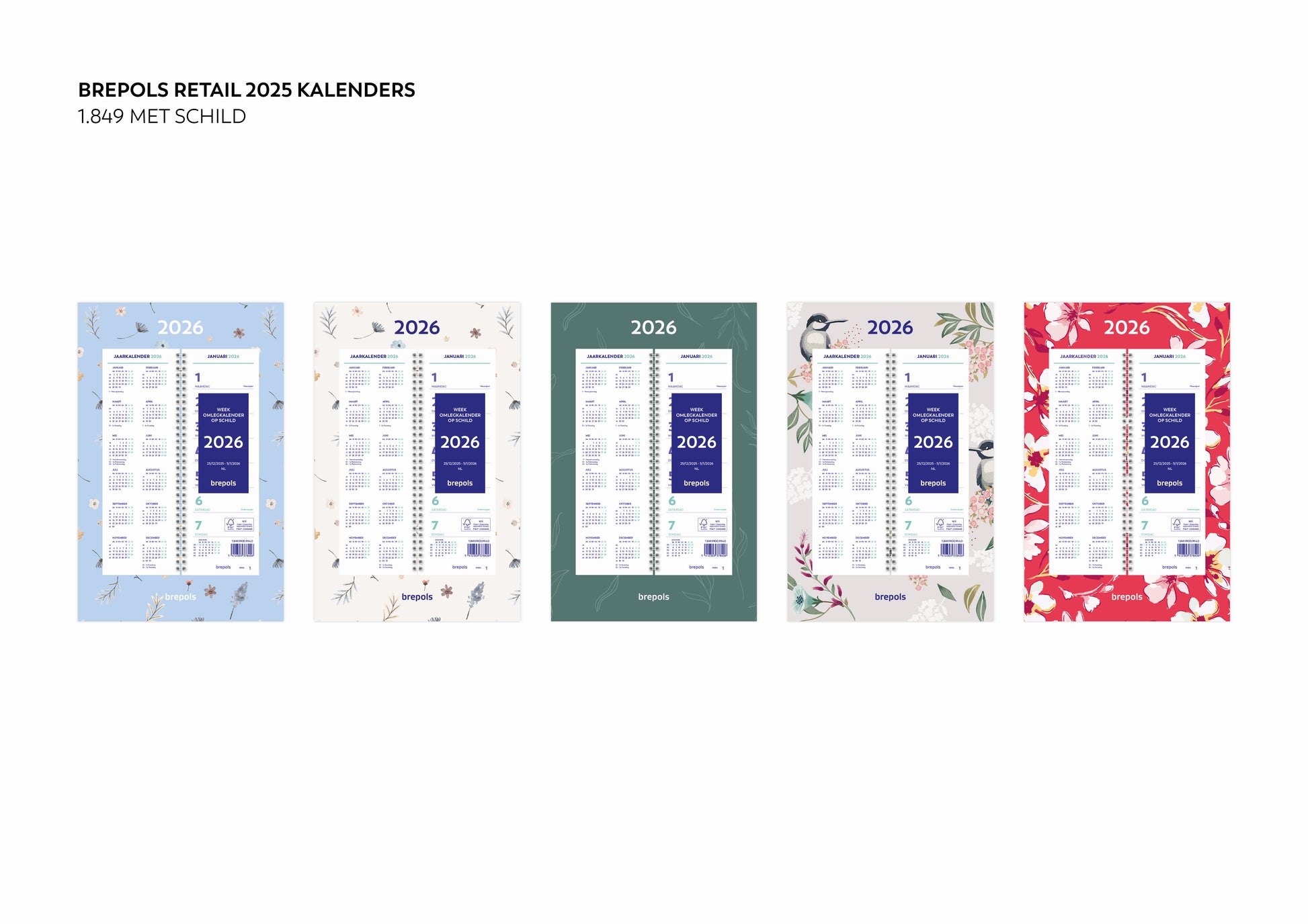 Weekkalender 2025 Brepols 190x130mm spiraal