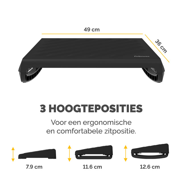 Fellowes Breyta voetensteun zwart, verstelbaar - 4