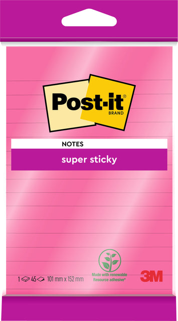 Memoblok Post-it 4645SS 101x152mm Roze