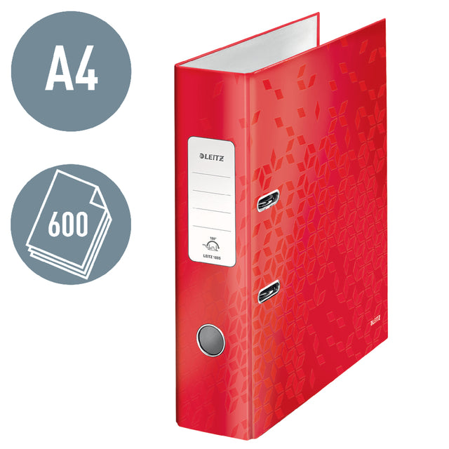 Leitz WOW 180° gelamineerde 85mm A4 ordner in zwart met strak design - 2