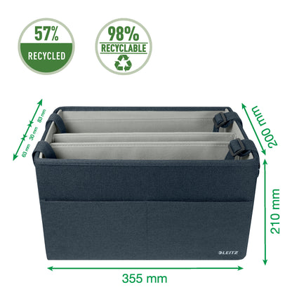 Leitz compacte gestoffeerde hot desking opbergtas 200x210x355mm, gerecycled materiaal - 2