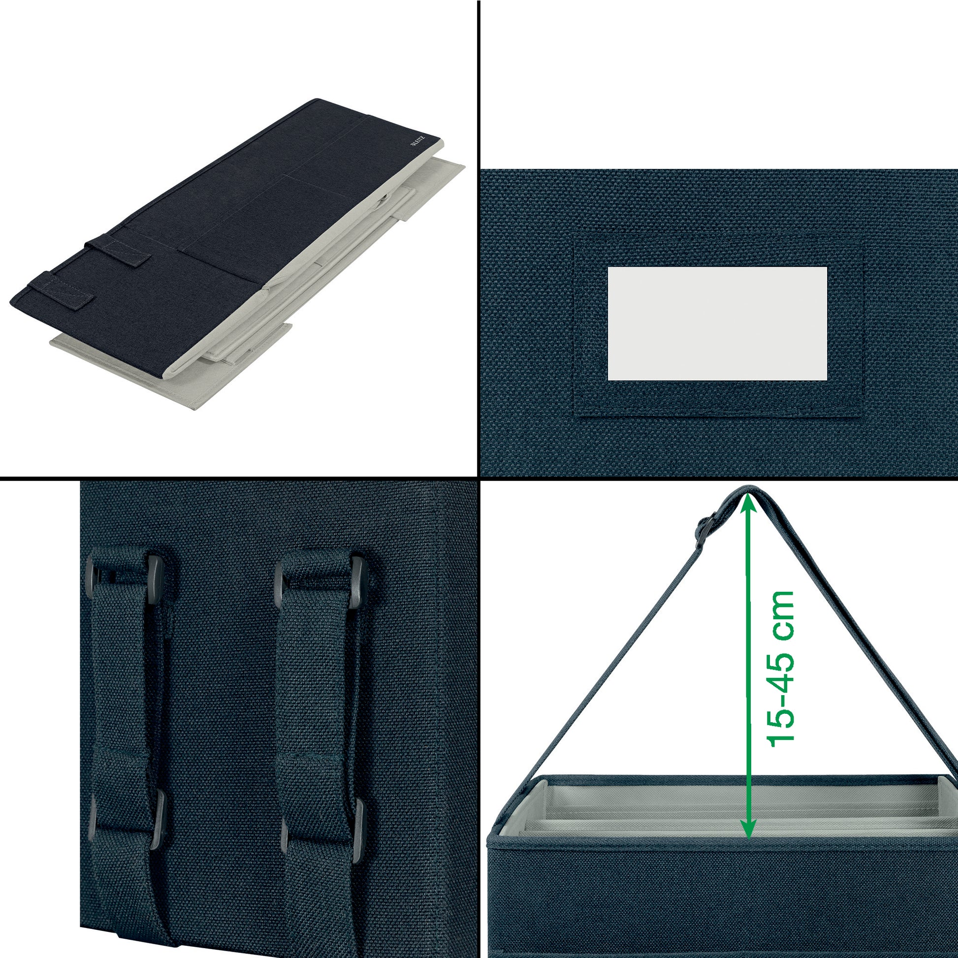 Leitz compacte gestoffeerde hot desking opbergtas 200x210x355mm, gerecycled materiaal - 3