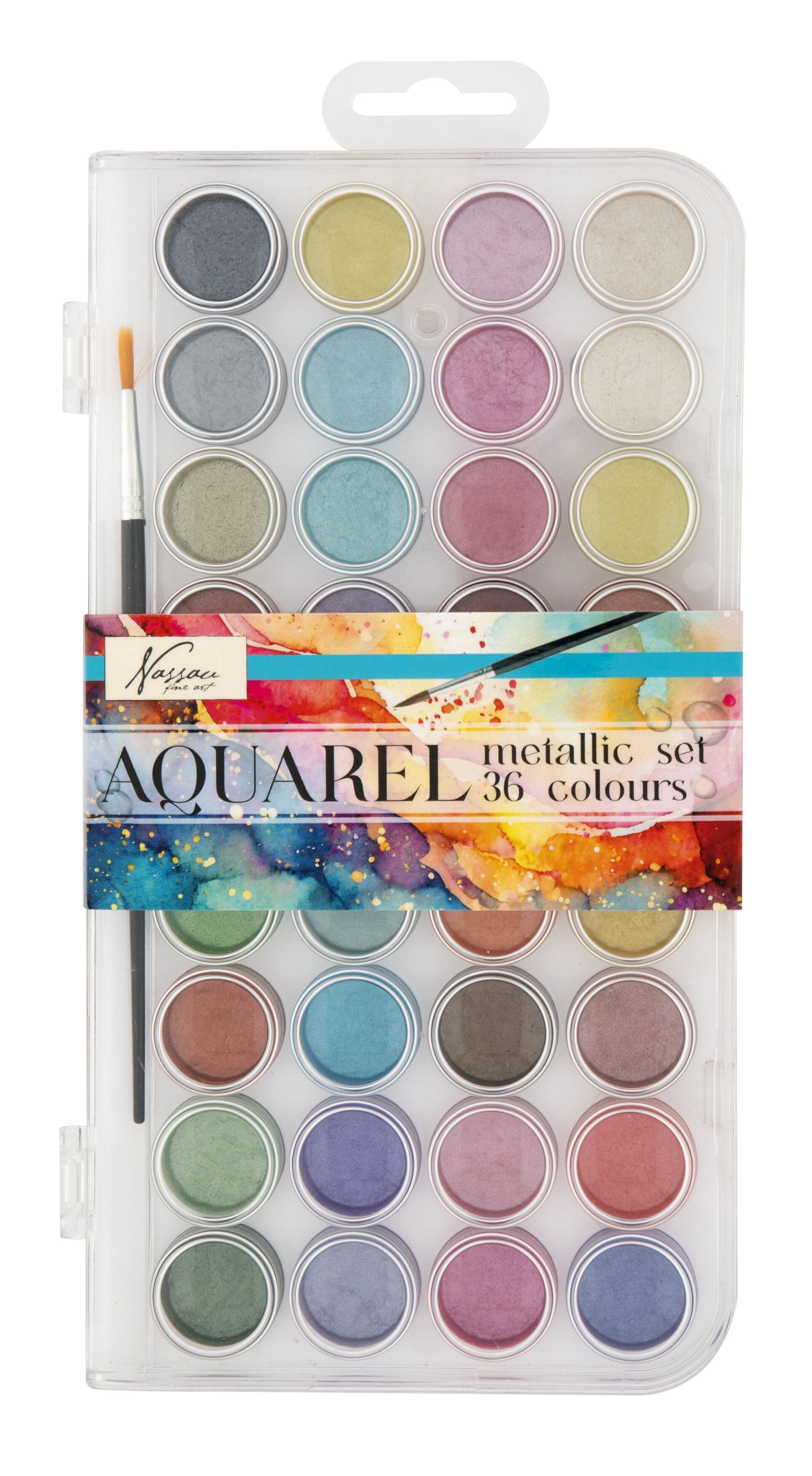 Aquarelverf Nassau Fine Art metallic set 36 kleuren