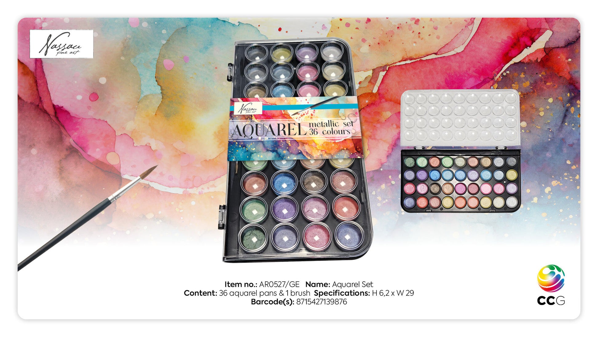 Aquarelverf Nassau Fine Art metallic set 36 kleuren - 4