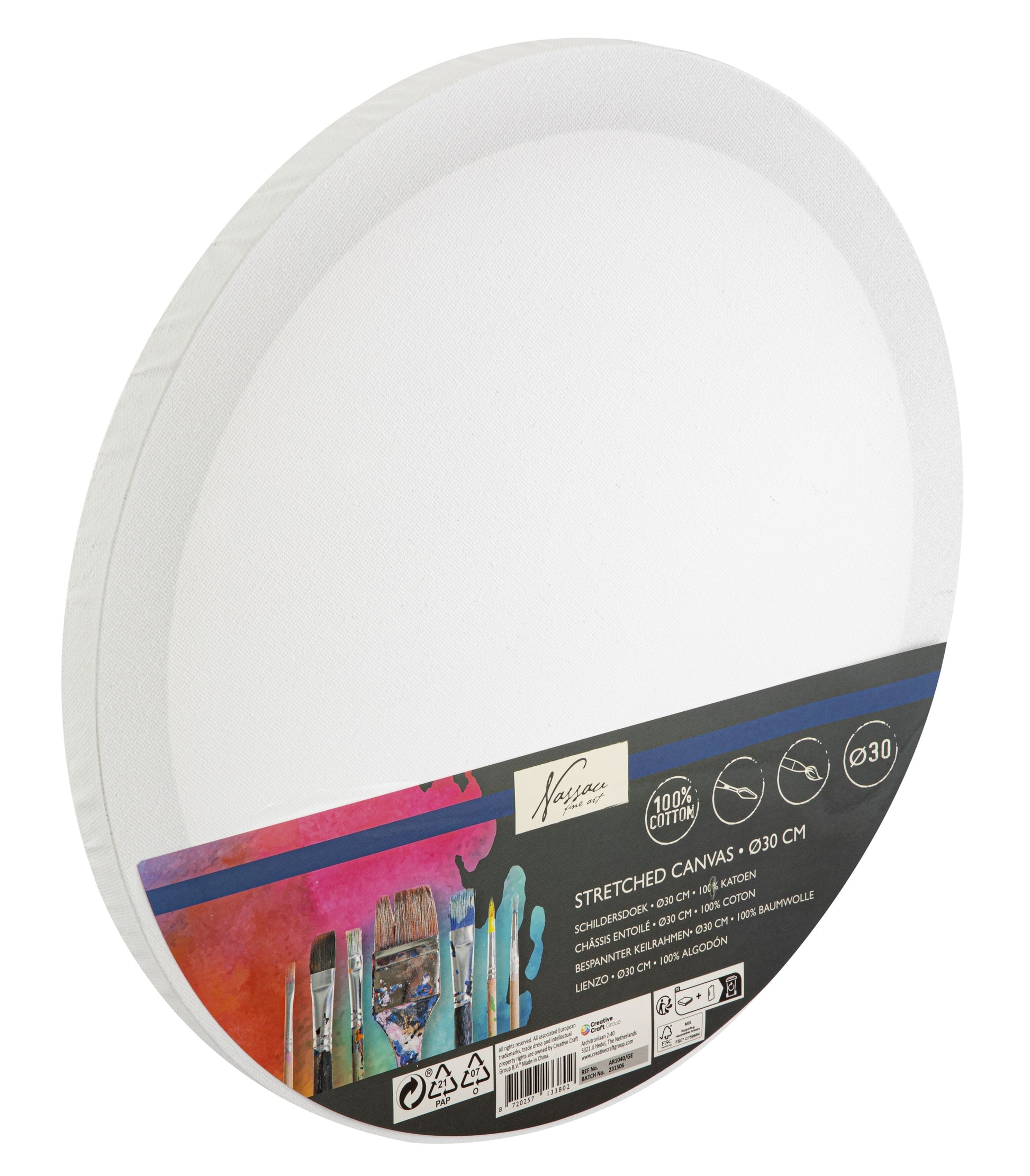 Canvas Nassau Fine Art Rond 30cm van 100% Katoen