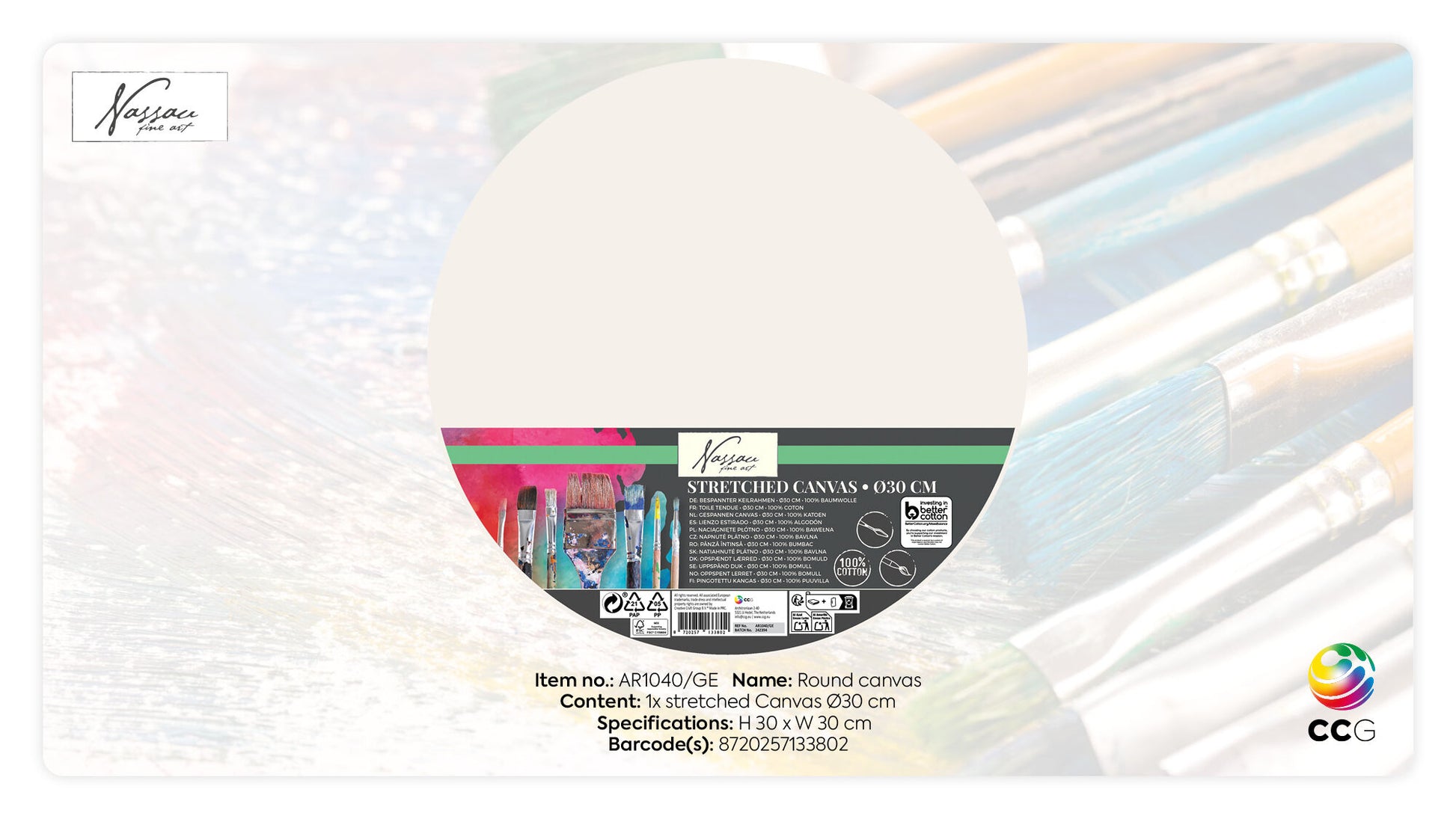 Canvas Nassau Fine Art Rond 30cm van 100% Katoen - 3