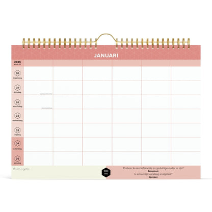 Familiekalender 2025 Lannoo, 7 dagen per pagina, 310x220 mm - 2