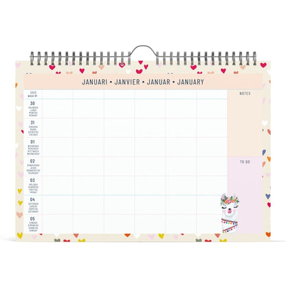 Familiekalender 2025 Lannoo Paper Salad 310x220cm - 2