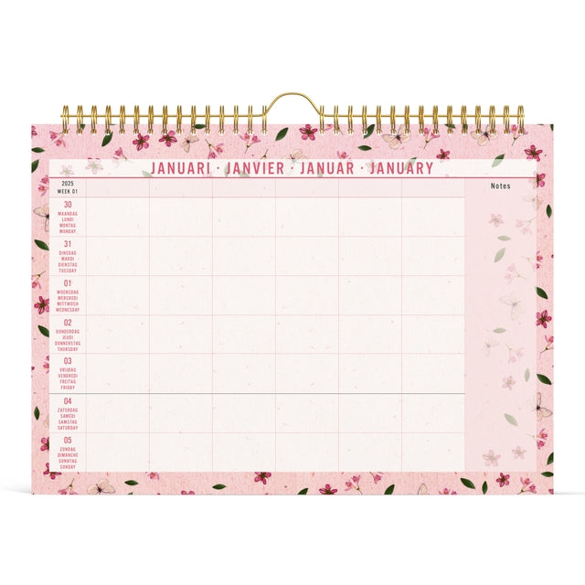 Familiekalender 2025 Lannoo 310x220cm Flowers Bouquet - 2