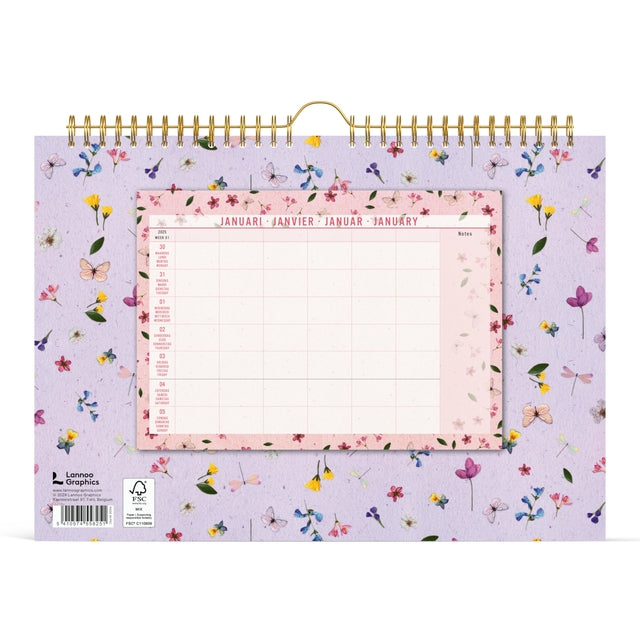 Familiekalender 2025 Lannoo 310x220cm Flowers Bouquet - 3