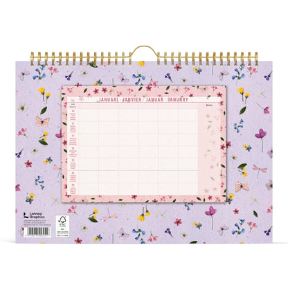 Familiekalender 2025 Lannoo 310x220cm Flowers Bouquet - 3