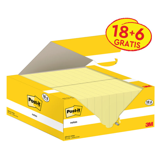 Post-it memoblok 38x51mm, geel, 100 vellen