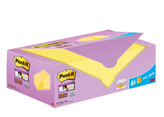 Post-it memoblok 76x127mm, geel, 100 vellen