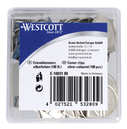 Westcott aluminium hoekclips zilverkleurig