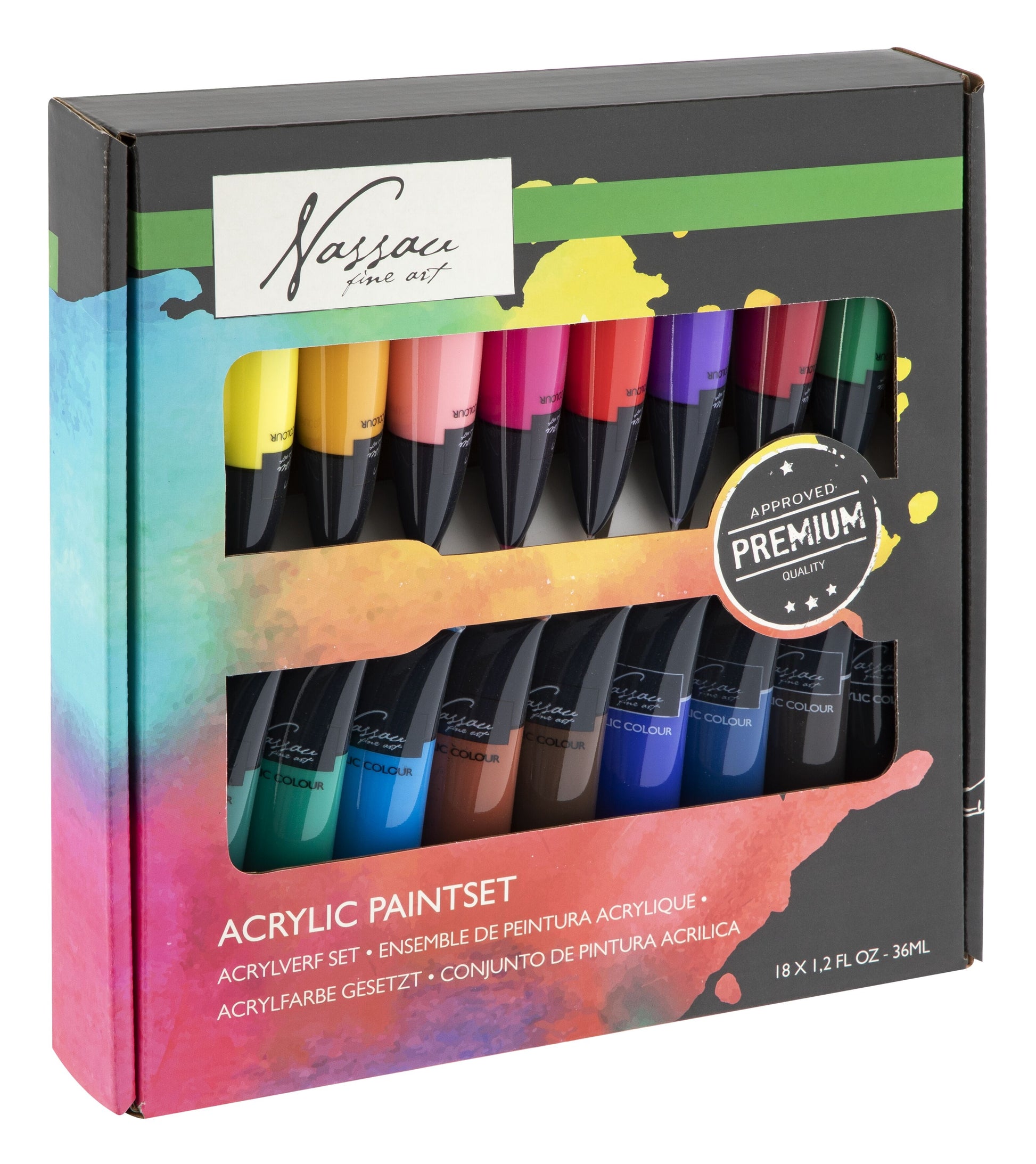 Acrylverf Nassau Fine Art doos 18 tubes van 36 ml